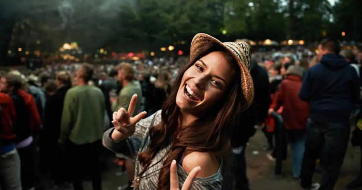 outdoor concert at night female